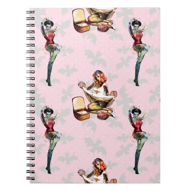 Zombie Pin Ups Spiral Notebook (Front)