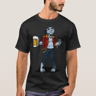 Zombie Pirate Beer Halloween Party T-Shirt