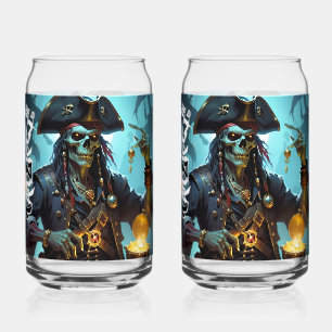 Zombie Pirate Drinkware Set Can Glass