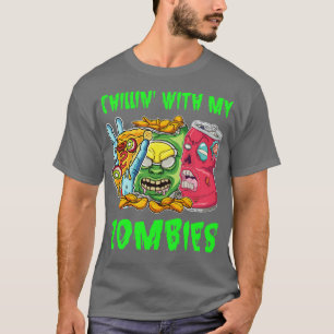 Zombie Pizza Foodie Halloween Party T-Shirt