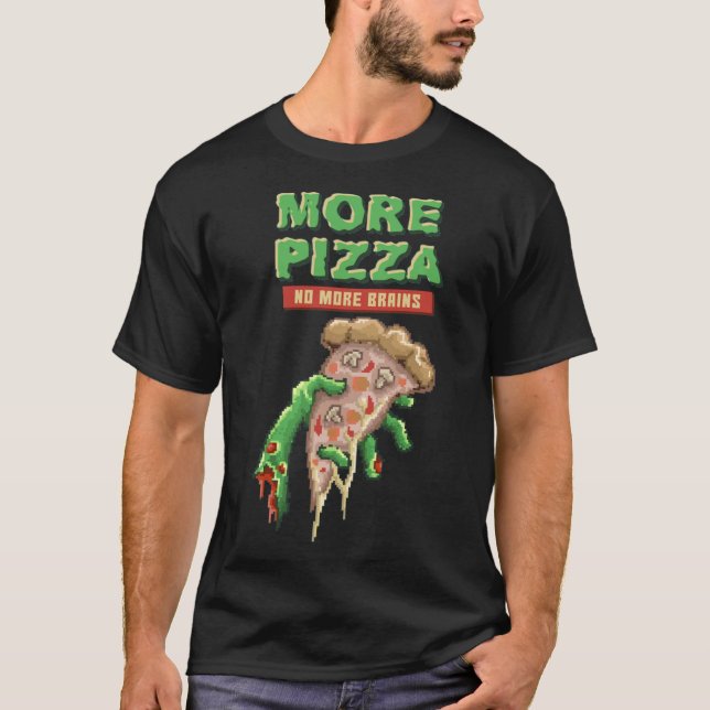 Zombie Pizza, Undead Eats Pizza, Horror Gift T-Shirt (Front)