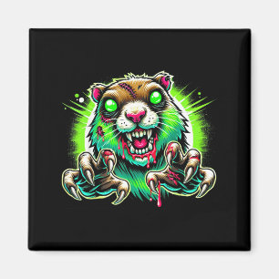 Zombie Prairie Dog Halloween Horror Magnet
