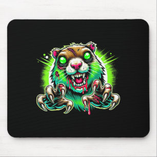 Zombie Prairie Dog Halloween Horror Mouse Pad