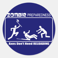 Zombie Preparedness Axes Reloading WHITE Design