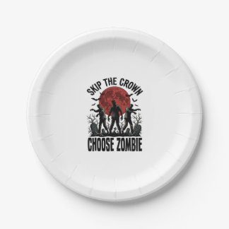 Zombie Princess Shirt Vintage Horror Graphic_1 Paper Plate
