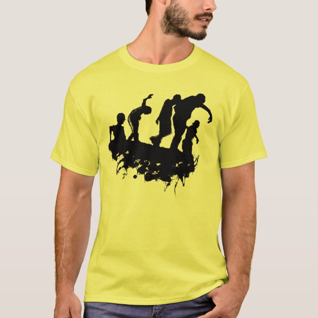 Zombie Procession Silhouette T Shirt (Front)