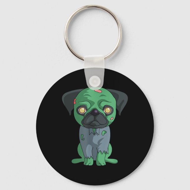 Zombie Pug Key Ring (Front)