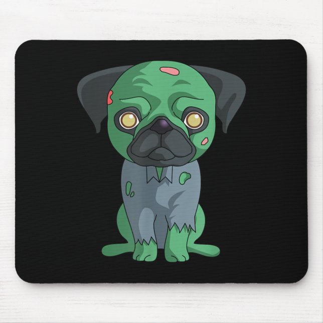 Zombie Pug Mouse Pad (Front)