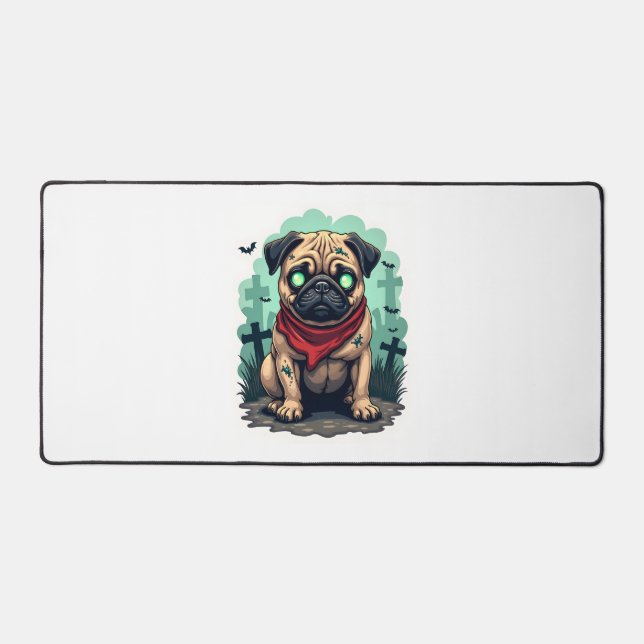 Zombie Pug Parade Desk Mat (Front)