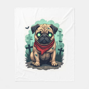Zombie Pug Parade Fleece Blanket