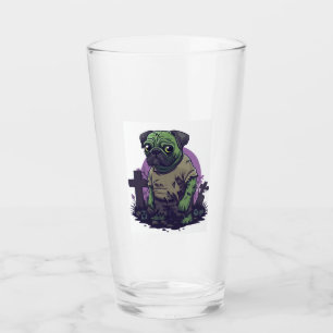 Zombie Pug � Undead Funny Halloween Dog Glass