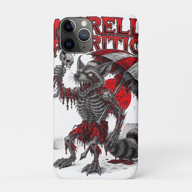 Zombie Racoon holding Skull & Umbrella Macabre  Case-Mate iPhone Case (Back)