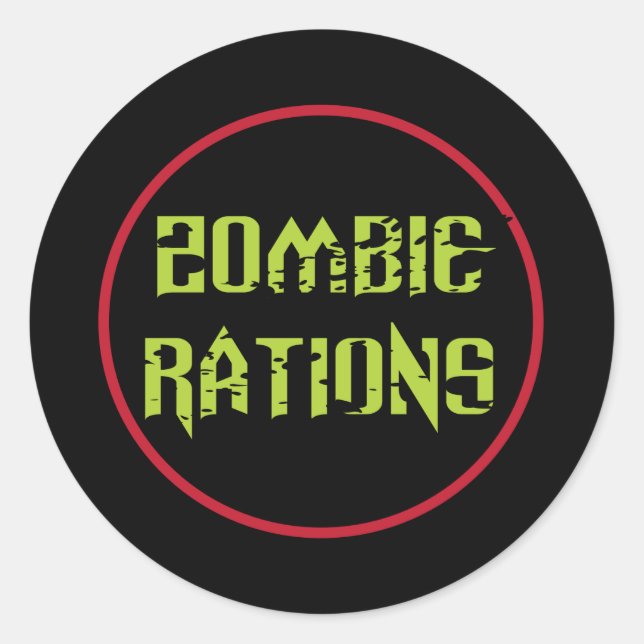 Zombie Rations Classic Round Sticker (Front)