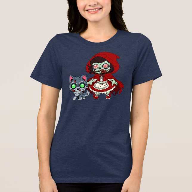 Zombie Red Riding Hood Tri-Blend Shirt (Front)