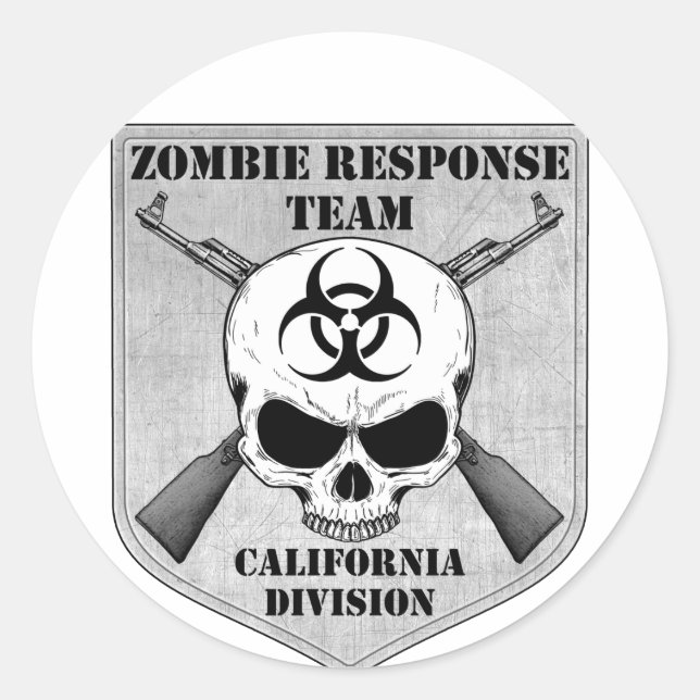 Zombie Response Team: California Division Classic Round Sticker (Front)