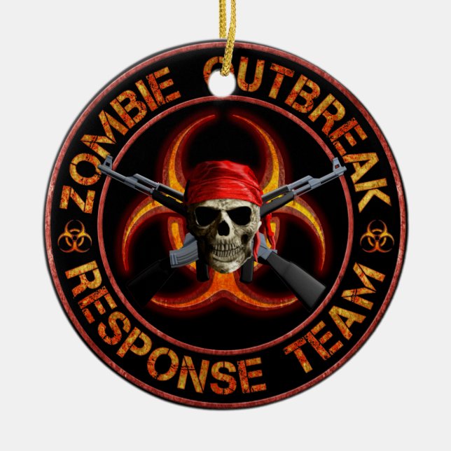 Zombie Response Team Ceramic Tree Decoration (Front)