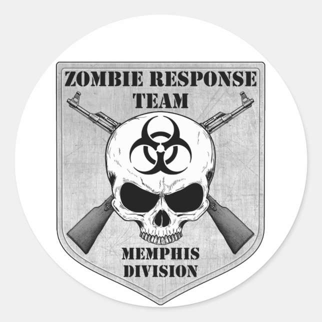 Zombie Response Team: Memphis Division Classic Round Sticker (Front)