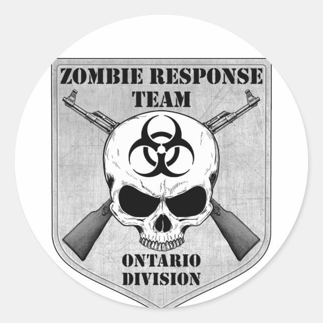 Zombie Response Team: Ontario Division Classic Round Sticker (Front)