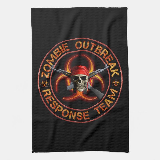 Zombie Response Team Tea Towel (Vertical)