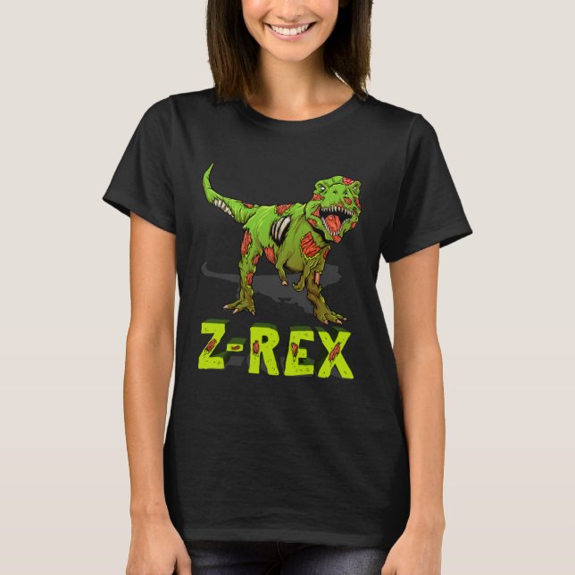 Zombie Rex Zombiesaurus Z Rex Halloween Costume Bo T-Shirt (Front)