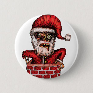 Zombie Santa 6 Cm Round Badge