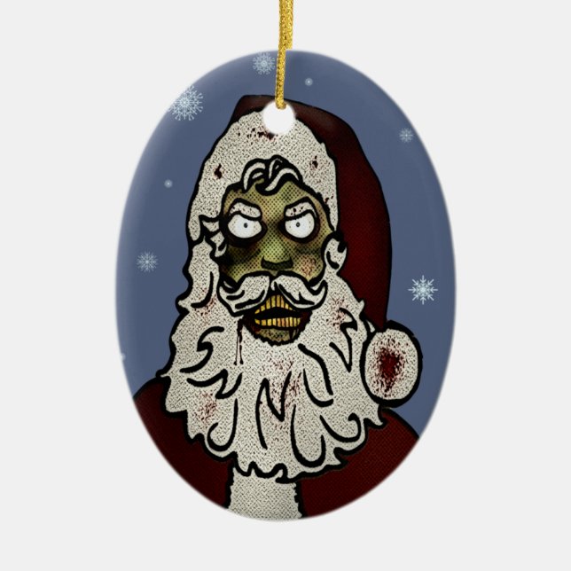 Zombie Santa Ceramic Tree Decoration (Front)
