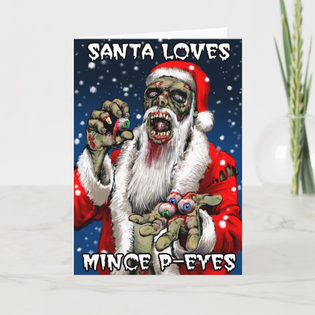 Zombie Santa Christmas Card (Blank Interior) (Front)