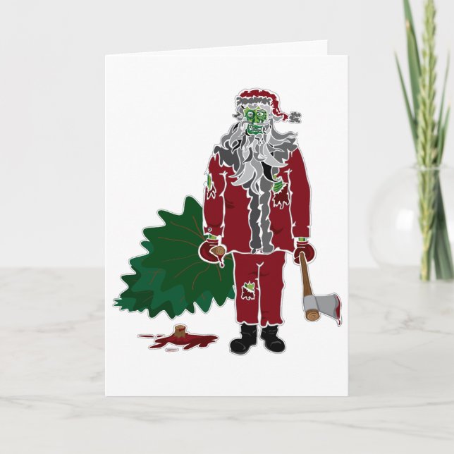 Zombie Santa Claus Holiday Card (Front)