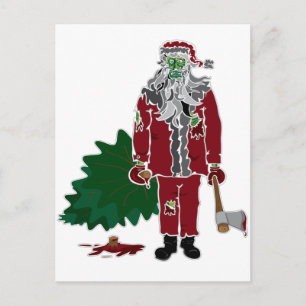 Zombie Santa Claus Holiday Postcard
