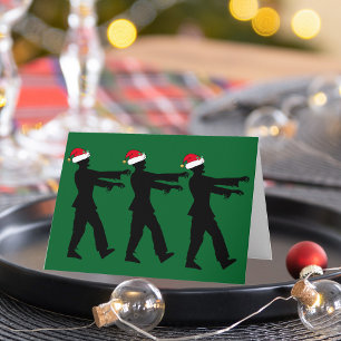 Zombie Santa Funny Green Christmas Humour Holiday Card
