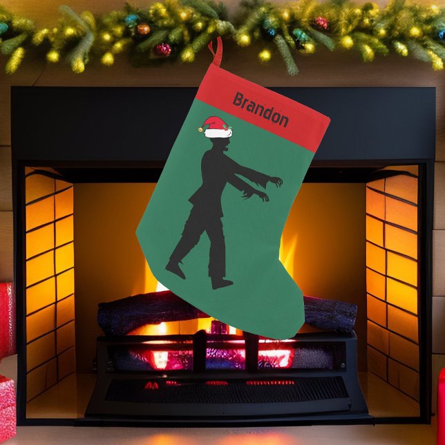 Zombie Santa Hat Horror Movie Custom Small Christmas Stocking (Creator Uploaded)