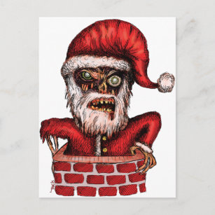 Zombie Santa Holiday Postcard