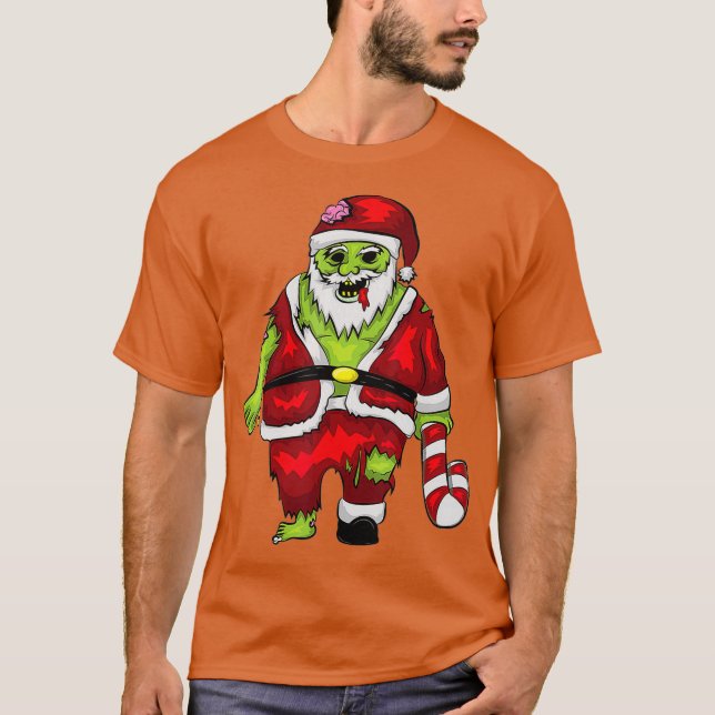 Zombie Santa I Xmas Halloween Monster Undead T-Shirt (Front)
