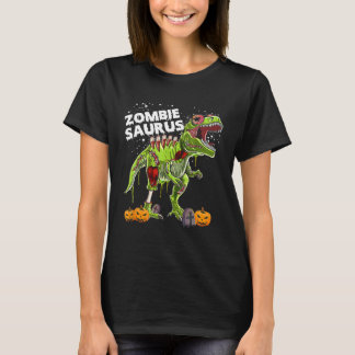 Zombie Saurus Halloween Kids Dinosaur rex T-Shirt