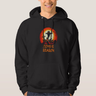 Zombie Season Moonlit Scary Graveyard Kids Boys A Hoodie