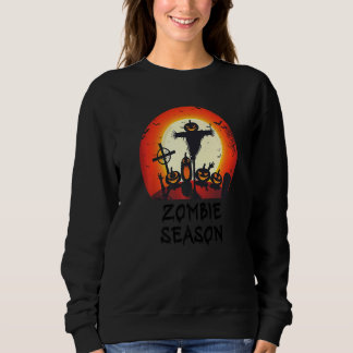 Zombie Season Moonlit Scary Graveyard Kids Boys A Sweatshirt