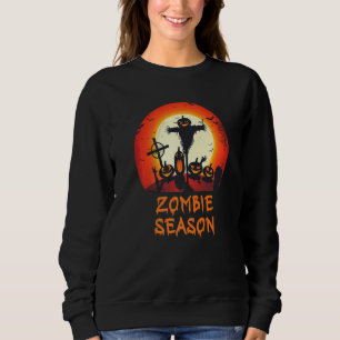 Zombie Season Moonlit Scary Graveyard  Kids Boys A Sweatshirt