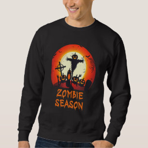 Zombie Season Moonlit Scary Graveyard  Kids Boys A Sweatshirt