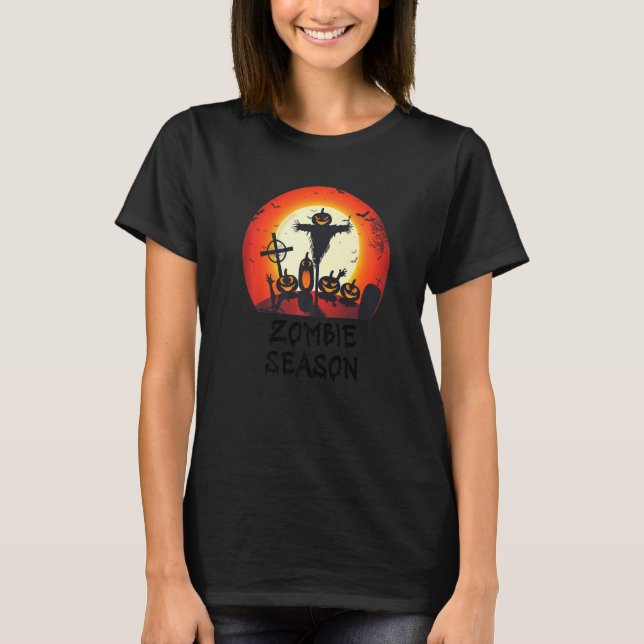 Zombie Season Moonlit Scary Graveyard  Kids Boys A T-Shirt (Front)