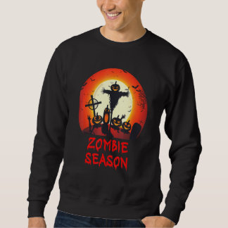 Zombie Season Moonlit Scary Graveyard   Kids Boys  Sweatshirt