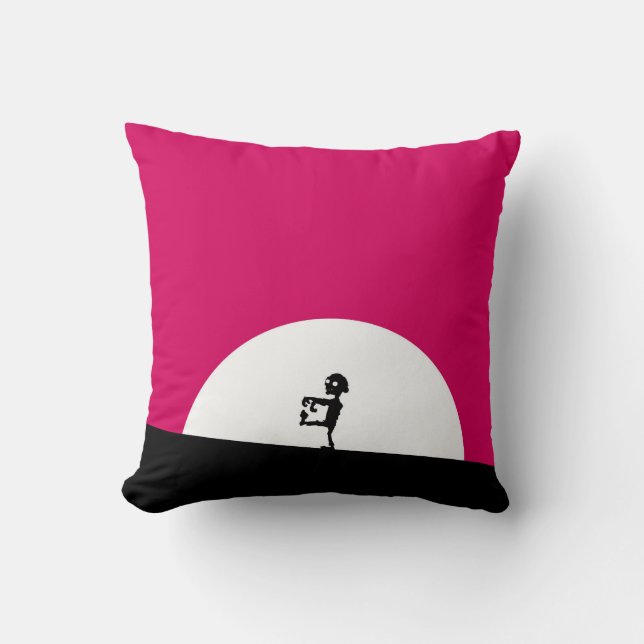 Zombie Silhouette with Full Moon Cushion (Front)