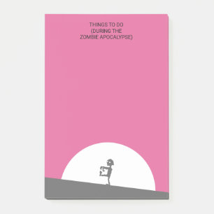 Zombie Silhouette with Full Moon Personalised Post-it Notes