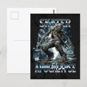 ZOMBIE SKATER APOCALYPSE POSTCARD
