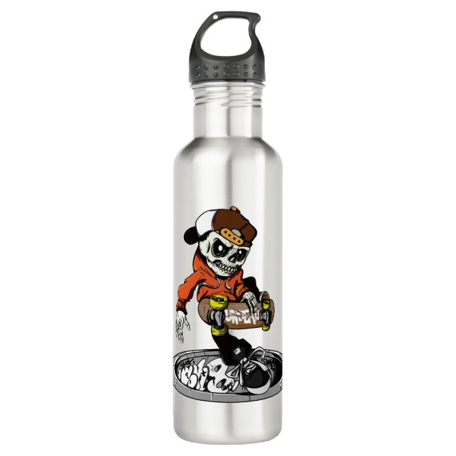 Zombie Skater custom name water bottles (Front)