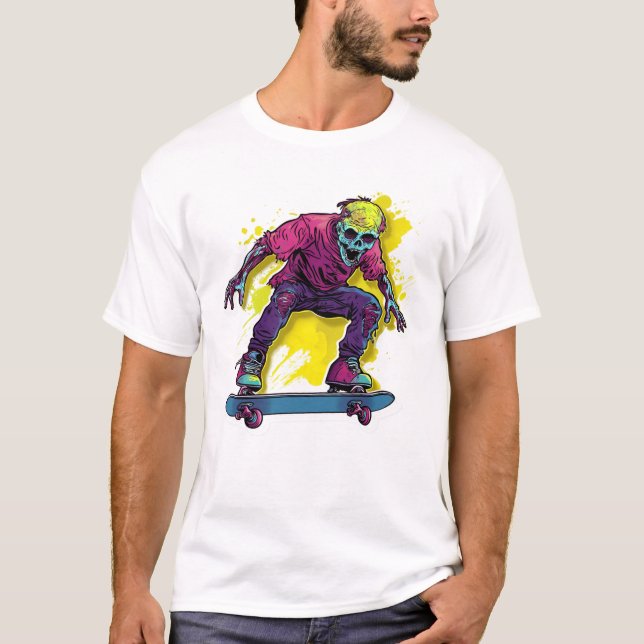 Zombie skating skateboarding T-Shirt (Front)