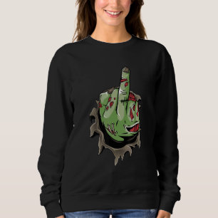 Zombie Skeleton Middle Finger hands Costume Hallow Sweatshirt