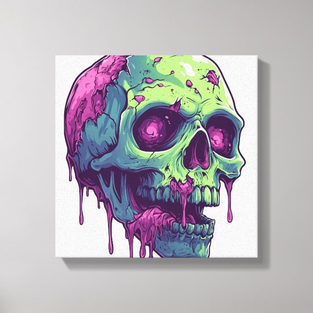 Zombie Skull Apocalypse Canvas Print (Front)