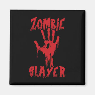 Zombie Slayer Bloody Hand Hunting Zombies Hallowee Magnet