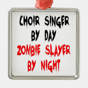 Zombie Slayer Choir Singer Metal Tree Decoration