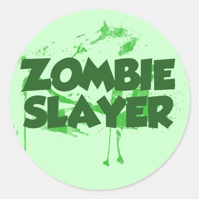 Zombie Slayer Classic Round Sticker (Front)